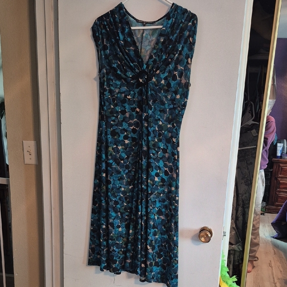 Jones Wear Teal and Black Midi Dress - Picture 3 of 4